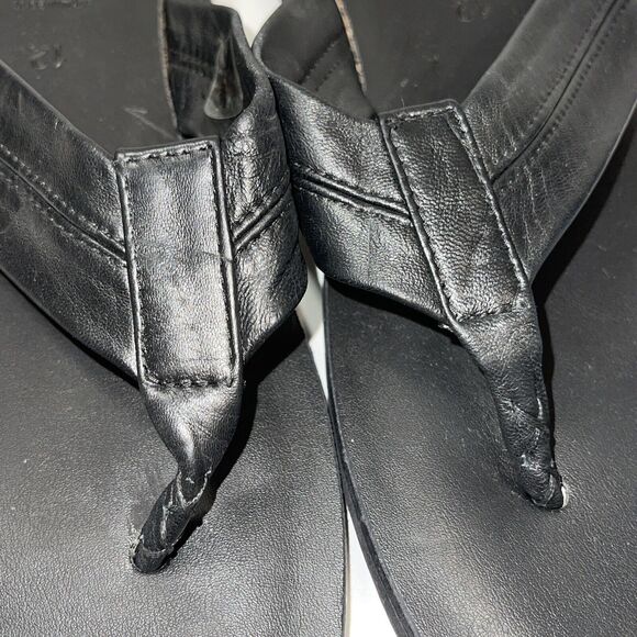 To Boot New York Limon Leather Flip Flop In Black Sz 12 New W/O Tag - Picture 3 of 11